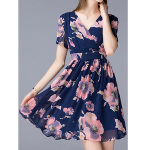 Olisi Pleated Foral Dress